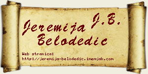 Jeremija Belodedić vizit kartica